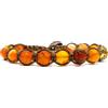 Samsara Bracciale Tibetano Shamballa con Agata Arancione Striata e Filo in Cotone Cerato Marrone Regolabile Uomo Donna Accessorio Artigianale Stile Etnico Elegante Unisex