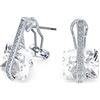 Bling Jewelry Art Deco Style Quadrato Pietra Preziosa Cubic Zirconia AAA Rettangolo Simulazione Clear Emerald Cut CZ Orecchini A Goccia Per Donne Argento Placcato Omega Indietro Maggio Birthstone