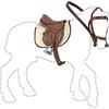 Papo - Accessori Cavaliere Giocattolo Bambini - 3 Anni + - Collezione Mondo Equestre - Gioco Creativo Sottosella Staffe Redini - Idea Regalo Giocattolo Bambina Bambino