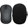 kwmobile Custodia Mouse Wireless per Logitech M220 Silent / M235 / M185 - Cover Mouse Wireless Gaming con Cerniera - Astuccio in Velluto a Coste e Neoprene - Nero
