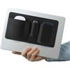 Afterplug Custodia a 3 tasche, organizer adesivo per accessori per laptop, per HDD portatile, SSD, unità USB, mouse, cavi, nero