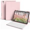ZKTUYU Custodia con tastiera per iPad Air 11 pollici (2025 M3/2024 M2), iPad Air 5./4a gen(2022/2020) 10.9 pollici, layout tedesco QWERTZ magnetico, tastiera Bluetooth rimovibile con portapenne, rosa