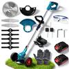 Candeon Decespugliatore A Batteria, Tagliaerba Elettrico Decespugliatore Senza Fili Con 2 x 1.5Ah Batterie, Tagliabordi Batterias Taglia Erba Da Giardino Elettrico Con Altezza E Angolazione Regolabili