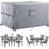 Kovshuiwe 200x200x90cm Coperture per mobili da giardino, impermeabili, in tessuto Oxford 420D, copertura per mobili in rattan, antivento, anti-UV, per patio, esterni, colore grigio