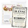 KAÏDENSÏ Idee Regalo Compleanno Donna Originale - Certificato 30 Enne Migliore del Mondo - Idea Regali Compleanno Originali per Lei
