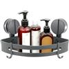 Noviatrix Mensola Doccia Senza Foratura, Ventosa Senza Foratura Shower Shelf Mensole Angolari con Due Ganci Porta Shampoo Doccia Senza Forare per Bagni e Cucine