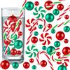 EKKONG 120 pezzi di riempitivi per vasi di Natale, Decorazioni Natalizie Bastoncini di Zucchero Acrilici e Perle per feste di Natale, Decorazioni da Tavola, Candele Galleggianti, artigianato fai da te (B)