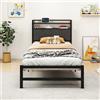 VERFARM Letto imbottito 90 x 200 cm, struttura letto singolo, letto matrimoniale con rete a doghe, robusto supporto per doghe in acciaio, telaio 90 x 200 cm