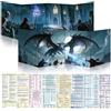 Byhoo DM Schermo Visivo, Set di 2 Pezzi per Accessori D&D 5E DND - Rituale del Necromante & Assedio alla Torre di Guardia, Superficie Impermeabile e Riutilizzabile, Triplo Pieghevole, Portatile