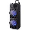 AIWA KBTUS-900, Altoparlante trolley Bluetooth con 2 x microfono senza fili e telecomando, taglia unica, nero