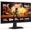AOC Monitor Q27G41ZDF 26.5 pollici, 2560x1440, WQHD, 240Hz, QD-OLED Panel, 0.03ms GtG, (HDMI1x 2.0 DP 1x 1.4) Adaptive Sync, HDR10, G-Sync Compatible, Nero