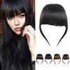 Dsoar Clip In Frangia per Capelli Spessi Frangia per Capelli Umani Estensione per Frangia per Capelli Umani Veri Frangia Non Trattata, Colore Nero Naturale