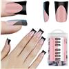 NOVO OVO Black French Tip Short Duck Nail Tips, Baby Pink Soft Gel Extension Prefabbricato, unghie finte extra spesse con copertura completa fai da te, 12 misure 240 pezzi