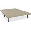 amuéblate online - Base rivestita 3D con struttura extra resistente e barre trasversali di rinforzo, grande stabilità, 6 gambe metalliche filettate da 25 cm, 135 x 190, beige