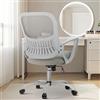 Sweetcrispy Sedia da ufficio, scrivania per computer, sedia direzionale manageriale, sedia a rotelle ergonomica Mid-Back Mesh con ruote, comodo supporto lombare, comodi braccioli per casa, camera da