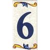 Toro del Oro Numero Civico Esterno Moderno in Ceramica - Design 'Craquelé' - Nomi, Indirizzi e Segnaletica (Numero Sei '6')