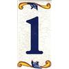 TORO DEL ORO Numeri casa. Numeri e lettere in piastrella. Calca in ceramica. Stile craquelé. Nomi e indirizzi. Design Craquelé Grande 7,5 x 15 cm (numero uno 1)
