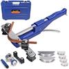Bonvoisin Curvatubi Manuale 6~22 mm (1/4'' - 7/8'') con Gamma di Curvatura 0-90° con Tagliatubi e Alesatore di Sbavatura per Rame Alluminio (Curvatura in Avanti 6~22 mm)