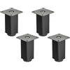 SOTECH 4 pezzi SOTECH piedini per mobili ZULU 38 x 38 x 100 mm nero opaco, portata fino a 100 kg per piedino, piedini per vetrina piedini per divano piedini per mobile