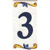 Toro del Oro Numero Civico Esterno Moderno in Ceramica - Design 'Craquelé' - Nomi, Indirizzi e Segnaletica (Numero Tre '3')