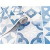 GOYAPRINT Sfondo Autoadesivo per parete mobili cucina camera da letto vinile decorativo 40 x 250 cm (piastrelle blu)
