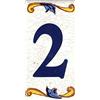 Toro del Oro Numero Civico Esterno Moderno in Ceramica - Design 'Craquelé' - Nomi, Indirizzi e Segnaletica (Numero Due '2')