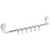 COITEK Barra portasciugamani autoadesiva, a ventosa, per bagno, cucina, parete, rimovibile, lunghezza regolabile: 40-70 cm, 6 ganci