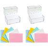TSI Set di 2 scatole per schedari A7, con un totale di 400 schede A7 (105 x 74 mm) e registro A-Z, dimensioni scatola per carte (larghezza x profondità x altezza 12 x 7 x 9,5 cm), art. n. 65790