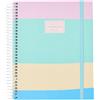 Q Kalon - Agenda Scolastica 2026 2027 - Da Settembre a Giugno, Vista Settimanale, A5 (15x21 cm), Lingue ING, SPA, FRA e TED, Copertina Rigida, Chiusura a Spirale ed Elastico, Con Adesivi - Nebula