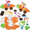 Baker Ross FX979 Kit coniglietto e carota da spingere - Confezione da 5, kit di artigianato in schiuma per bambini per la Pasqua