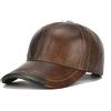 Roffatide Berretto da Baseball in Pelle Regolabile Cappelli per Uomo Inverno all'aperto Calore Marrone