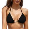 SHEKINI Bikini da donna a triangolo, imbottito, con allacciatura al collo, con laccetti, bianco, S