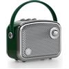 TOMPROAD Altoparlante Bluetooth portatile in stile vintage, marrone, design retrò con griglia in rete metallica, forma quadrata compatta (Verde)