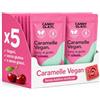 CANDYGLAM Caramelle Gommose alla Ciliegia - Gummies Vegane con Succo e Purea di Frutta - Snack Naturale Fonte di Fibre - Senza Additivi Artificiali - Vegane e Senza Glutine - Pack 5 Buste