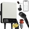 dé Wallbox 22kW [15m, 6-32A, Trifase] Colonnina Ricarica Auto Elettrica con App e RFID e Supporto, EV Stazione di Ricaric con RCD Tipo B e Protezione IP54, per BEV/PHEV, Bianco