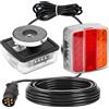 DARKGUARD Kit Luci per Rimorchio LED Magnetica Con Cavo Spina 7 Poli/7,5m + Perno, 12V/24V Omologati E4 IP67 Impermeabile, 5-in-1 Ambra Fanali Posteriori Calamita per Rimorchio Caravana Camion