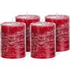 Brandsseller Set di 4 candele a colonna | 7 x 10 cm | candele natalizie | Corona dell'Avvento | Bordeaux