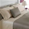 Mahome Set Lenzuola Matrimoniale Raso di Cotone 100% 300 fili (TC) - Lenzuolo con Angoli 180x200x30 cm, Lenzuolo Sopra 250x290cm, 2 Federe con volant - Made in Italy - Corda
