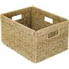HMF Cesto portaoggetti compatibile con libreria Billy, Cesto intrecciato in alghe marine con tre manici | 35 x 25 x 20 cm | Naturale