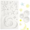 GZRXIOUS Moon Stars Sun Face Stampo in Silicone per Fondente, stampi