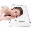 Fityou Cuscino Cervicale Memory con Altezza Regolabile, Cuscino a Doppia Onda Antipolvere, Memory Foam Guanciale Letto Ergonomico per a Collo Cervicali, Rimovibile/Lavabile, 60 * 35 * 11/9cm