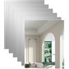 DRERIO 6 pezzi specchio adesivo acrilico 21x15 cm con spessore 2 mm, piastrelle decorative autoadesive per pareti - Soluzione ideale per bagno, soggiorno e decorazioni murali