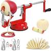 ARSUK Sbuccia Mela - Pelatore, Affettatore e Levatorsoli, Pelapatate Frutta Verdure e Patate Pela 3 in 1, Pelamele Macchina, Corpo Ghisa, Base a Ventosa Antiscivolo (rosso)