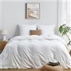 Duvetnova Copripiumino Matrimoniale 240x220 Bianco, Microfibra Prelavata Super Morbida Effetto Cotone, Certificazione OEKO-TEX, 1 Copripiumino 240x220 + 2 Federe 65x65 cm