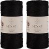 S SENSY 2 fili di filato Sensy Premium 2 mm 230 metri di corda in poliestere glitterata, 90% polipropilene, 10% poliestere, cordoncino macramè da 2 mm, borsa all'uncinetto, corda macramè, corda all'uncinetto