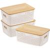 4 Contenitori Portaoggetti In Plastica 25x17x10 Cm – Grigio Chiaro, Multiuso Per Cucina, Bagno, Armadio, Con Maniglie