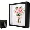 YUNXCNA Cornice per Immagini 3D, 30 x 40 cm, Cornice per Oggetti, Cornici Profonda da Riempire, con Lastra Acrilica Trasparente, Cornici 3D Rettangolare, per Fiore, Regali, Souvenir, Nero