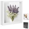 YUNXCNA Cornice per Immagini 3D, 30 x 40 cm, Cornice Profonda da Riempire, con Lastra Acrilica Trasparente, Cornici 3D Rettangolare, Cornici per Lggetti in Legno, per Regali di Ricordo di Famiglia, Bianco