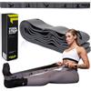 FIZYO Fascia Elastica Fitness con 10 Passanti - 125 cm - per Stretching, Yoga, Pilates, Mobilità, Fisioterapia e Riabilitazione - Banda Elastica per Flessibilità e Allenamento (Nero)
