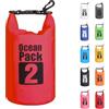 MORAINJAY 2L Borsa Impermeabile,Rosso Waterproof Zaino Impermeabile Sacco Impermeabile con Nessuna Tracolla,2L/5L/10L/15L/20L/30L Dry Bag per Outdoor Sport Acquatici,Barca,Pesca,Rafting,Nuoto